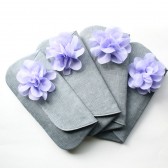 Lavender and Grey Bridesmaid Clutch Set