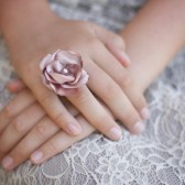 Antique Rose Fabric Flower Ring