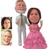Personalized Cake Topper - Silver Glass
