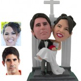 Personalized Cake Topper - Couple at the Altar