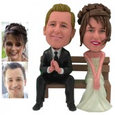 Personalized Cake Topper -  Couple On Bench