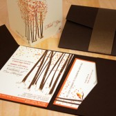 Fall Forest Pocketfold Wedding Invitations