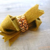 Gold Sequin Twist Bow Clip