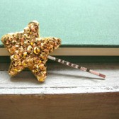 Gold Stardust Sequin Star Hair Pin
