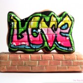 Graffiti Inspired LOVE cake topper