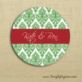 Green Damask Sticker
