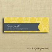 Gold Damask Return Address Sticker