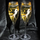 country western wedding champagne flutes