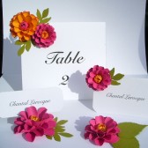 The Zinnia paper flower - Table Number Cards