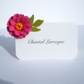 Zinnia paper flower escort Cards