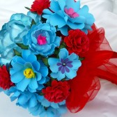 paper bouquet - Turquoise and Red