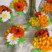 paper Flower Small Centerpieces - Yellow & orange