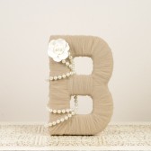 Mocha Tulle Wrapped Letter B