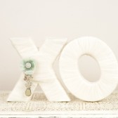 Ivory and Mint XO letters