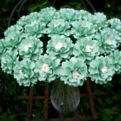 Mint and Cream Paper Flowers