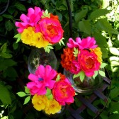 paper flower cake topper - centerpieces