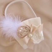 Champagne and Ivory Flower Girl Basket