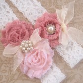 Dusty Rose Garter Set