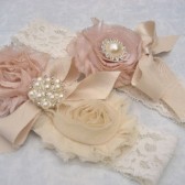 Vintage Tea Stain Bridal Garter