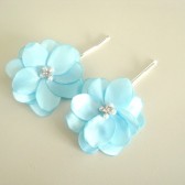 Sweet Little Light Blue Bridal Hair pins Handmade