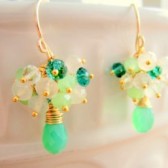 Green Gold cluster earrings