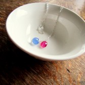 Blue and Purple Drop Necklace in Sterling Silver