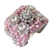 Pink Rhinestone Bridal Cuff