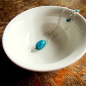 Turquoise Nugget Silver Necklace