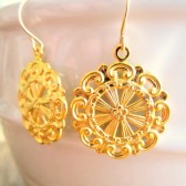 Gold Medallion Earrings