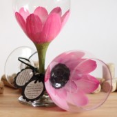 Pink Daisy Wine Glass
