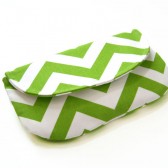 green and white chevron clutch purse