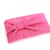 pink bow clutch