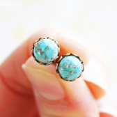 Turquoise Colored Glass Earrings
