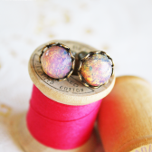 Vintage Pink Opal Earrings