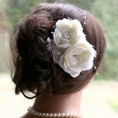 ivory bridal hair flower