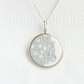 Grey lace necklace