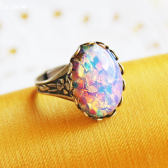 Vintage Pink Opal Ring