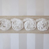 burlap and rosette sash