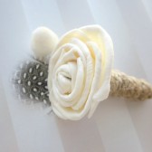 rustic sola flower and twine boutonniere