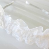 vintage white organza and lace headband
