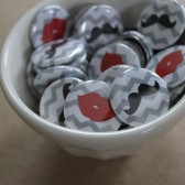 1" Lips/Mustaches Buttons