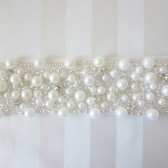 pearl & rhinestone beaded wedding sash