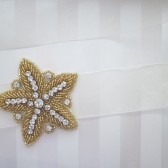 starfish rhinestone beaded organza sash