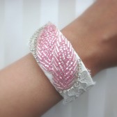 beaded leaf and lace cuff