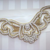 gold beaded rhinestone headpiece