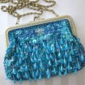 vintage turquoise beaded purse