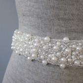 pearl beaded wedding sash