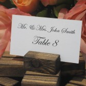 Rustic wood place card/escort card holders