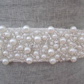 pearl beaded and rhinestone sash