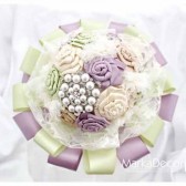 Brooch Bouquet Bridal Bouquet Jewelled Bouquet in Cream Tan Champagne Green and Dusty Lilac